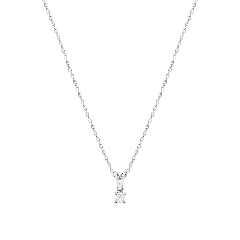 0.10 Karat Pırlantalı Tektaş Kolye