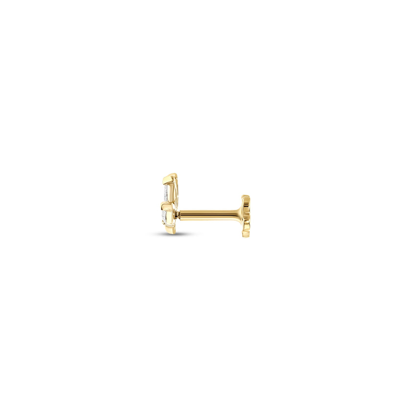 0.15 Karat Pırlantalı Yaprak Piercing