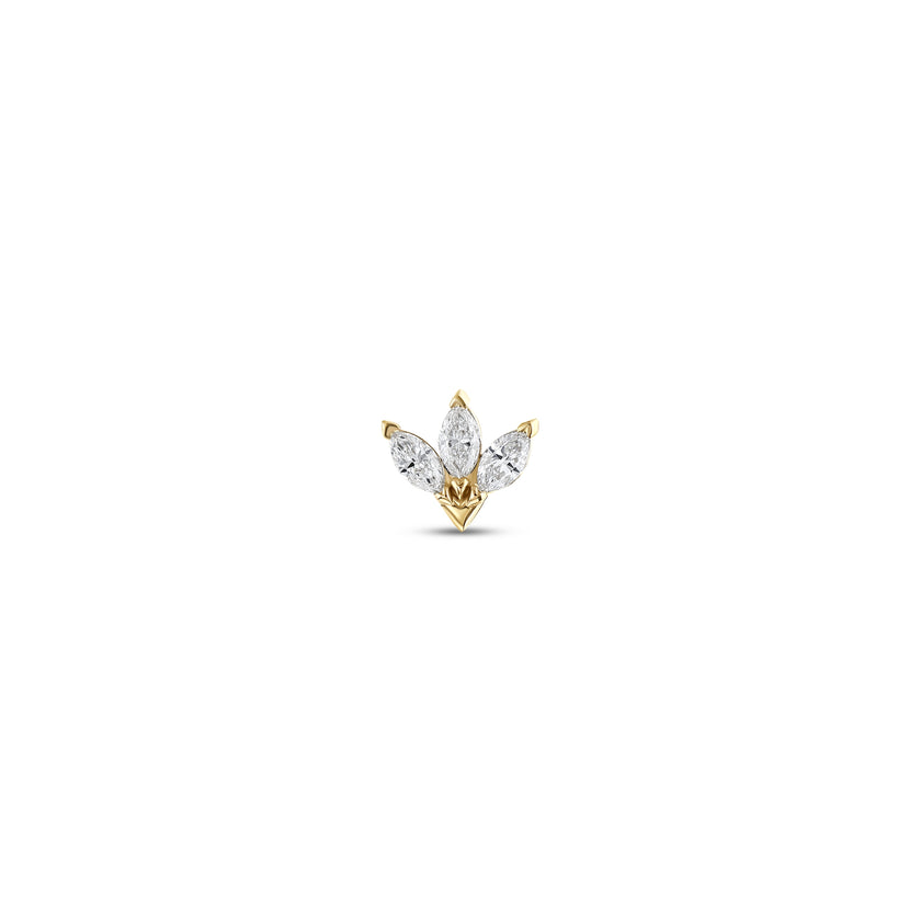 0.15 Karat Pırlantalı Yaprak Piercing