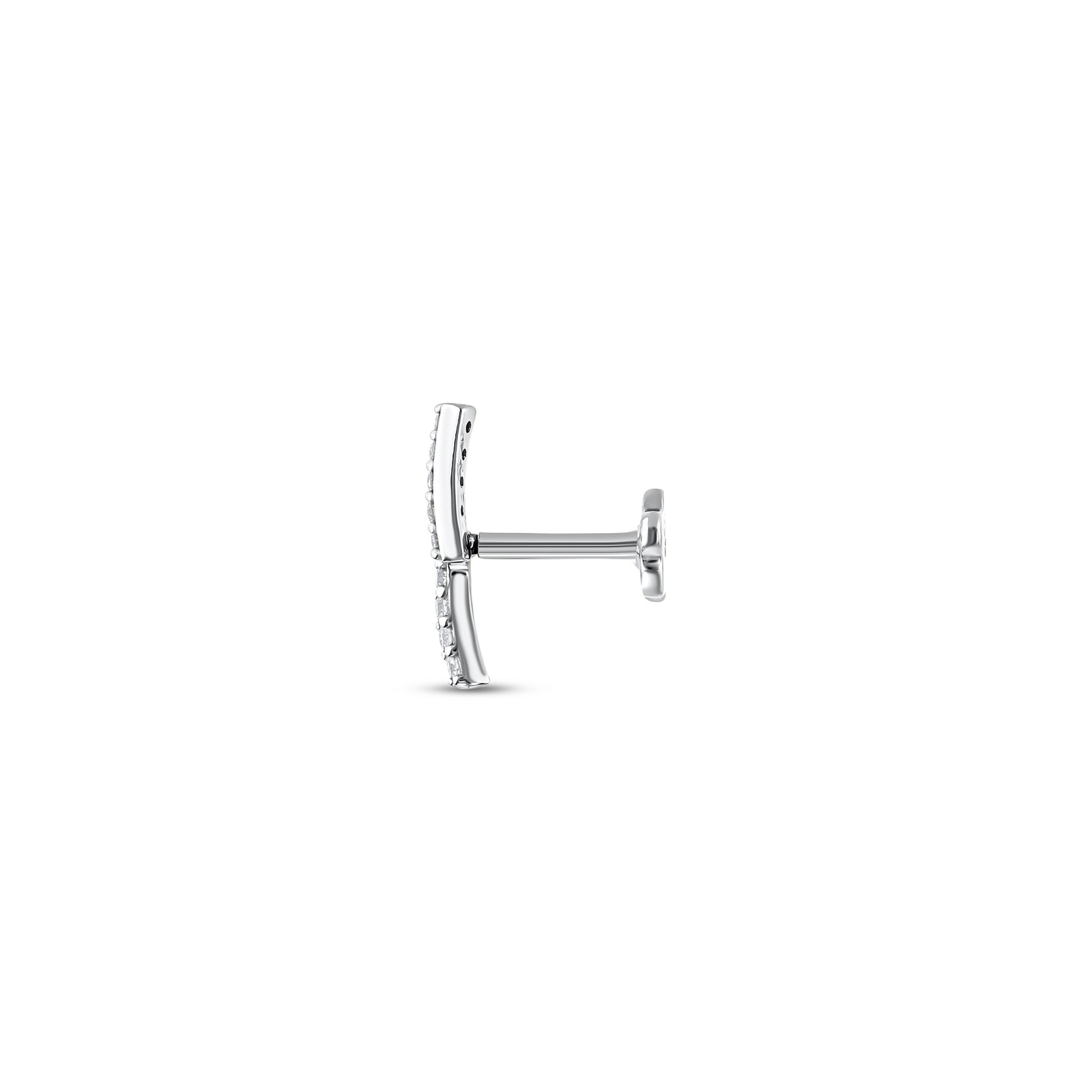 0.08 Karat Pırlantalı Şimşek Piercing