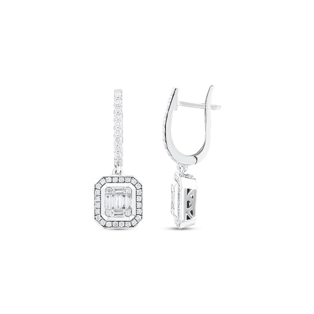 0.75 Karat Pırlantalı Baget Küpe