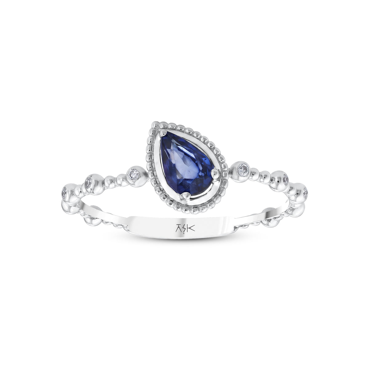 0,48 Karat Pırlantalı Safir Yüzük