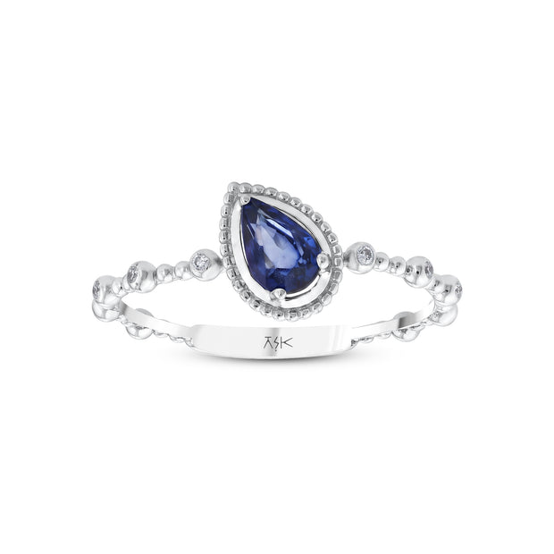 0,48 Karat Pırlantalı Safir Yüzük