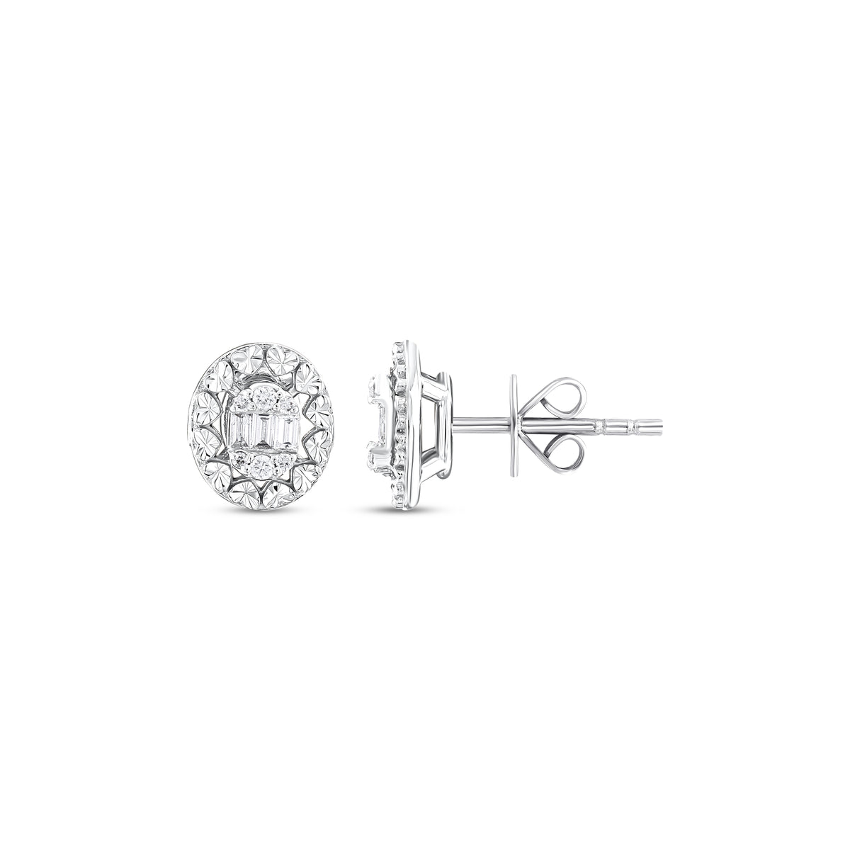 0.19 Karat Pırlantalı Baget Küpe