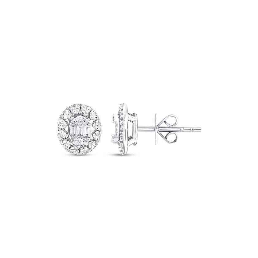 0.19 Karat Pırlantalı Baget Küpe