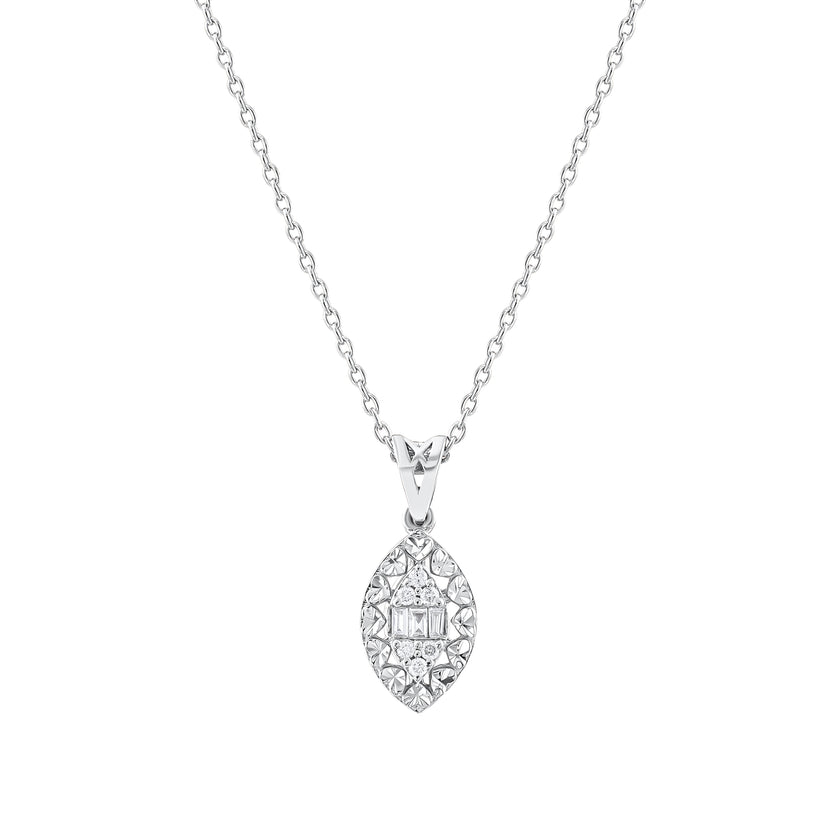0.07 Karat Pırlantalı Baget Kolye