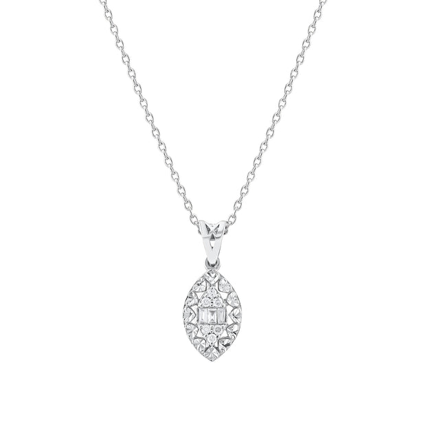 0.07 Karat Pırlantalı Baget Kolye