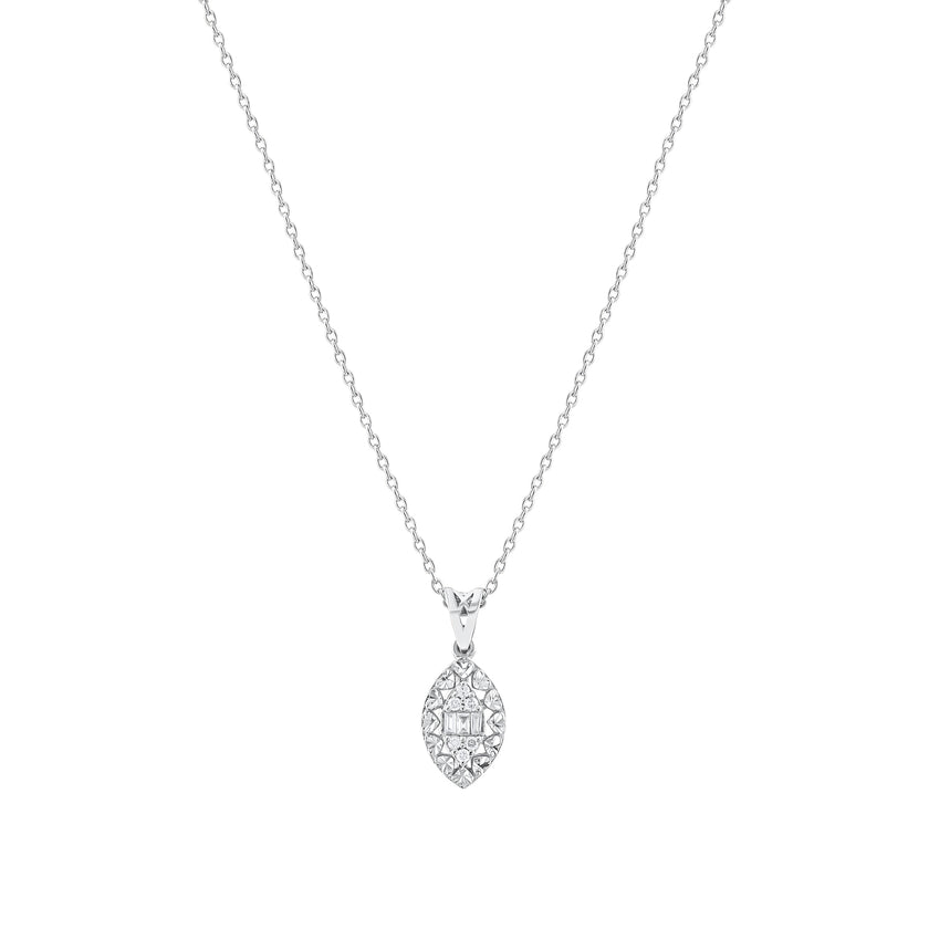 0.07 Karat Pırlantalı Baget Kolye