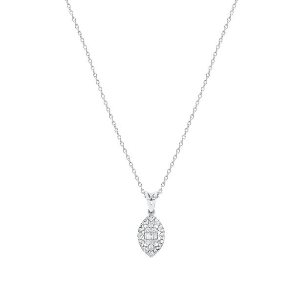 0.07 Karat Pırlantalı Baget Kolye