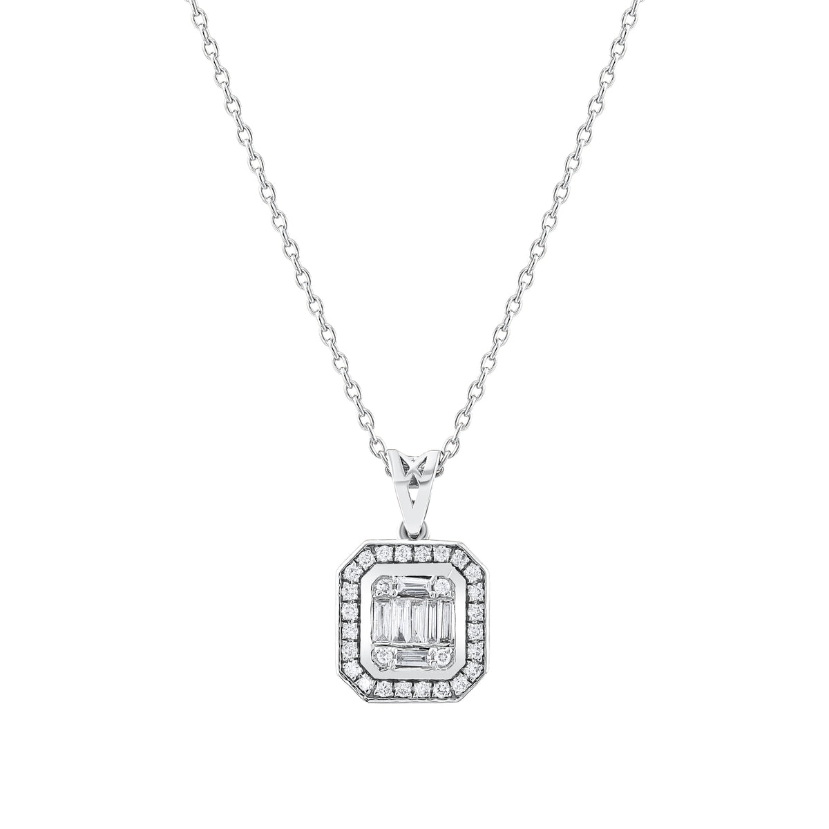 0.21 Karat Pırlantalı Baget Kolye