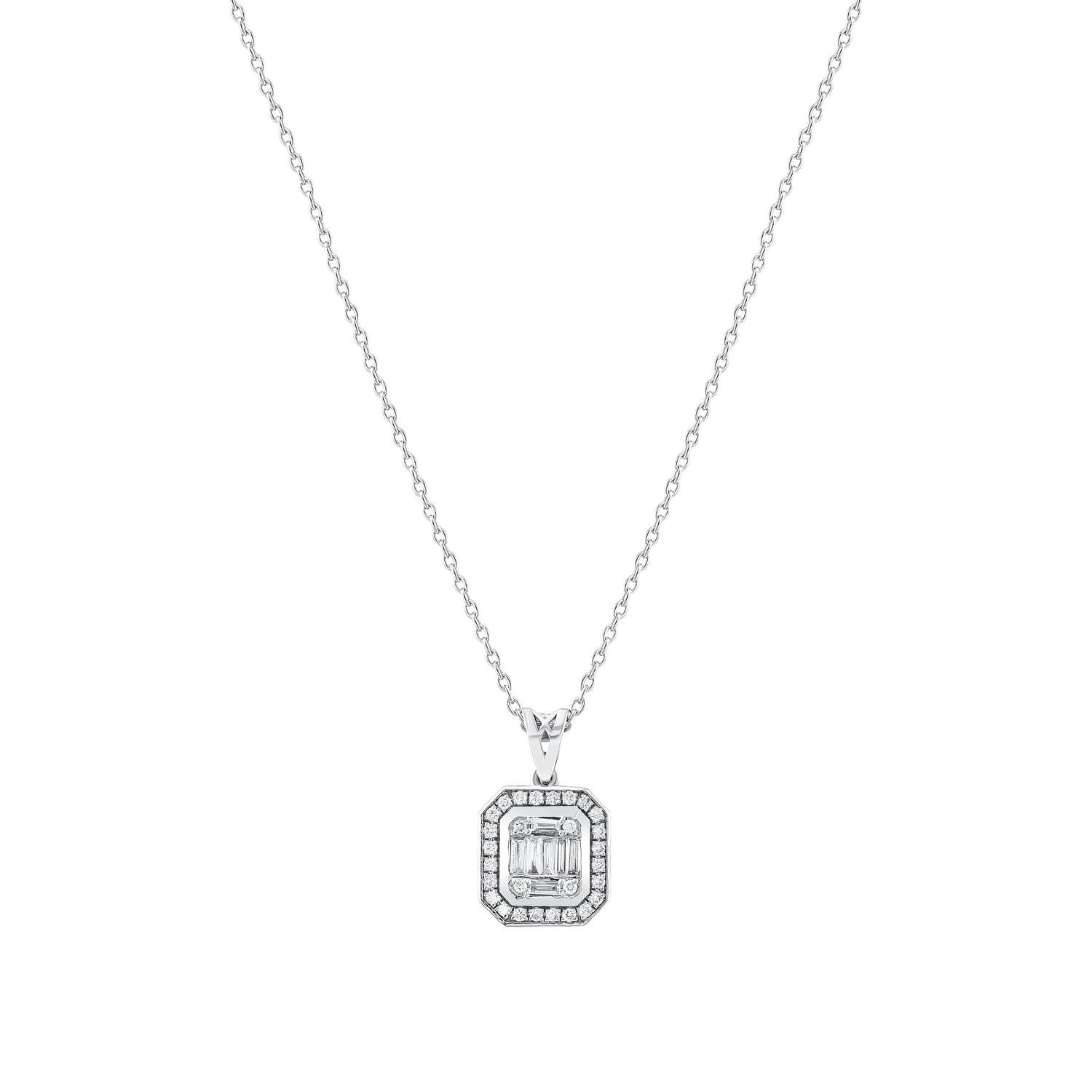 0.21 Karat Pırlantalı Baget Kolye