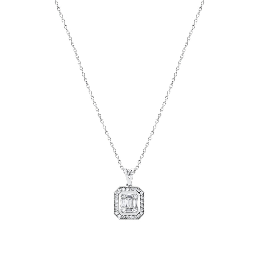 0.21 Karat Pırlantalı Baget Kolye