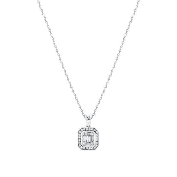 0.21 Karat Pırlantalı Baget Kolye