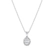 0.10 Karat Pırlantalı Oval Baget Kolye