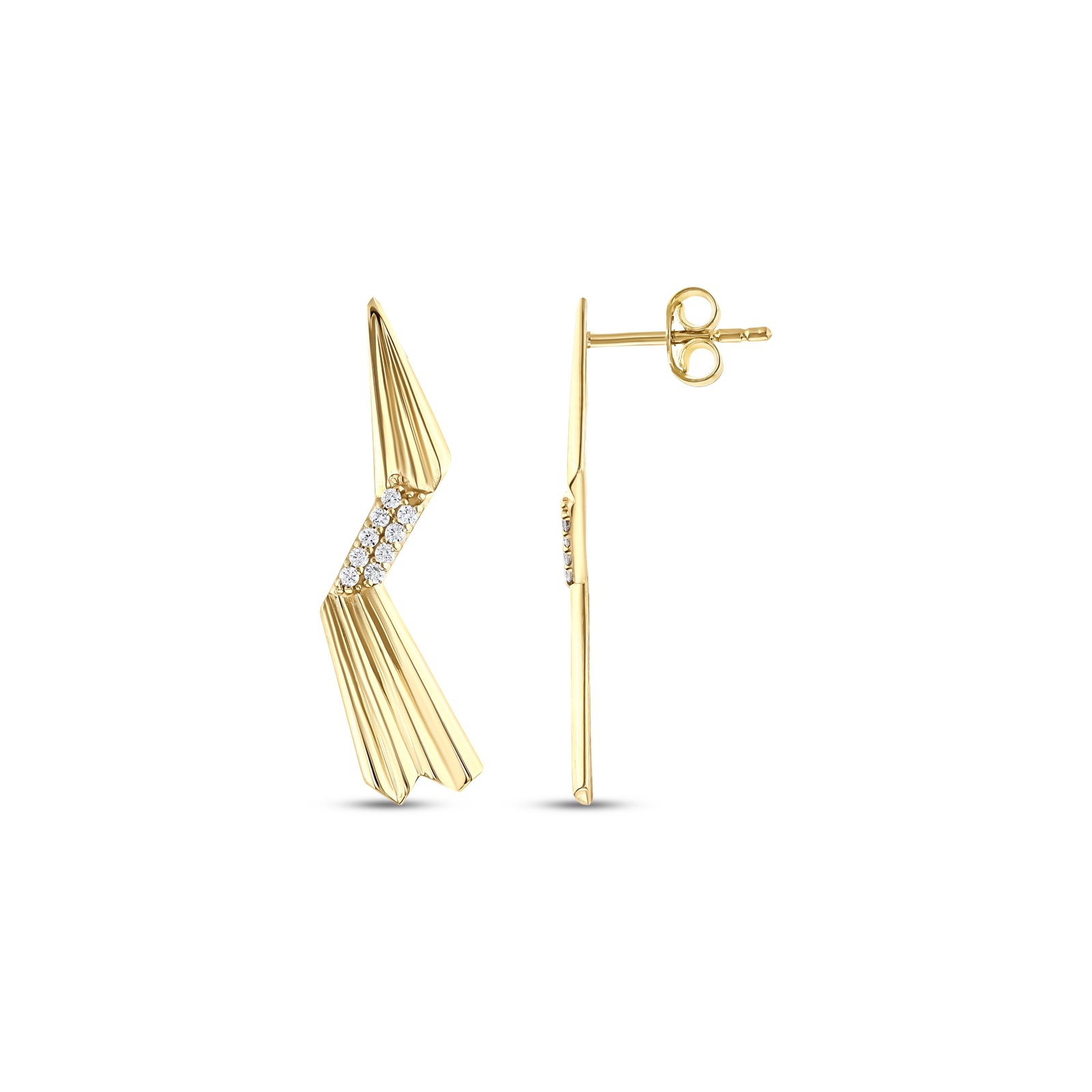 0.12 Karat Pırlantalı Bambaşka Küpe