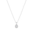 0.10 Karat Pırlantalı Oval Baget Kolye