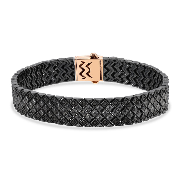 1,81 Karat Siyah Pırlantalı Altın Erkek Bileklik