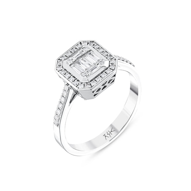 0.34 Karat Pırlantalı Baget Yüzük