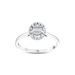0.11 Karat Pırlantalı Oval Baget Yüzük