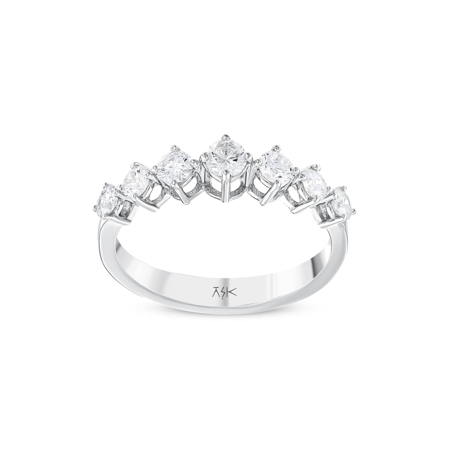 0.56 Karat Pırlantalı Yedi Taş Yüzük