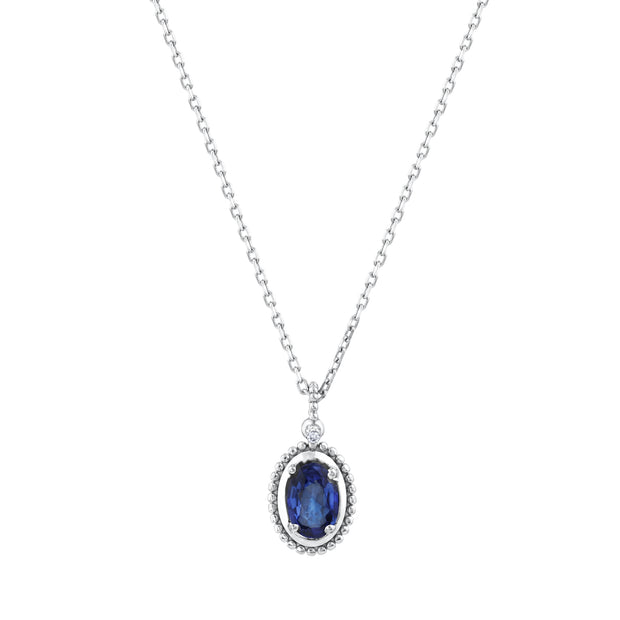 0,48 Karat Pırlantalı Safir Kolye