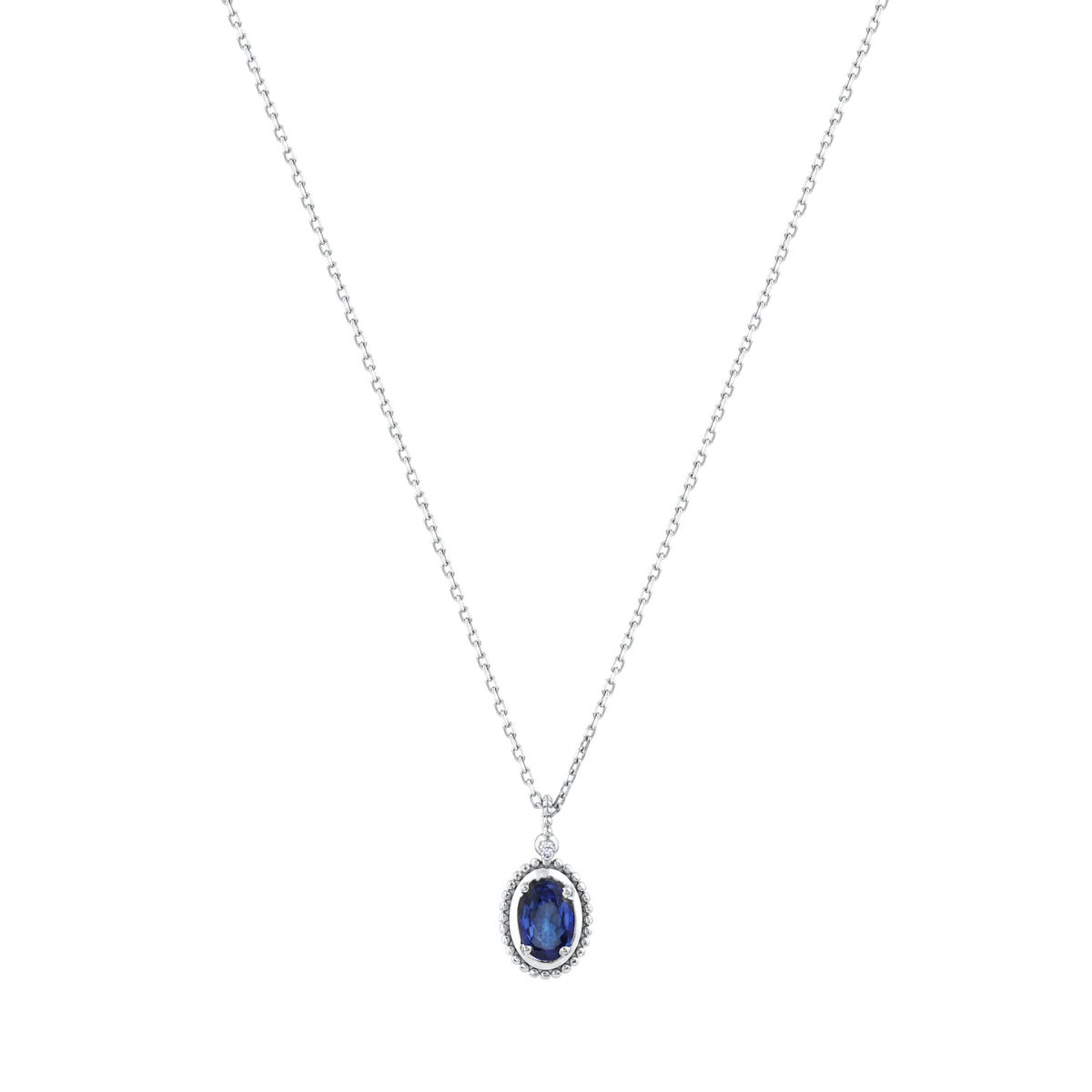 0,48 Karat Pırlantalı Safir Kolye