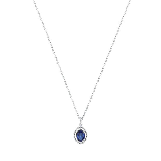 0,48 Karat Pırlantalı Safir Kolye