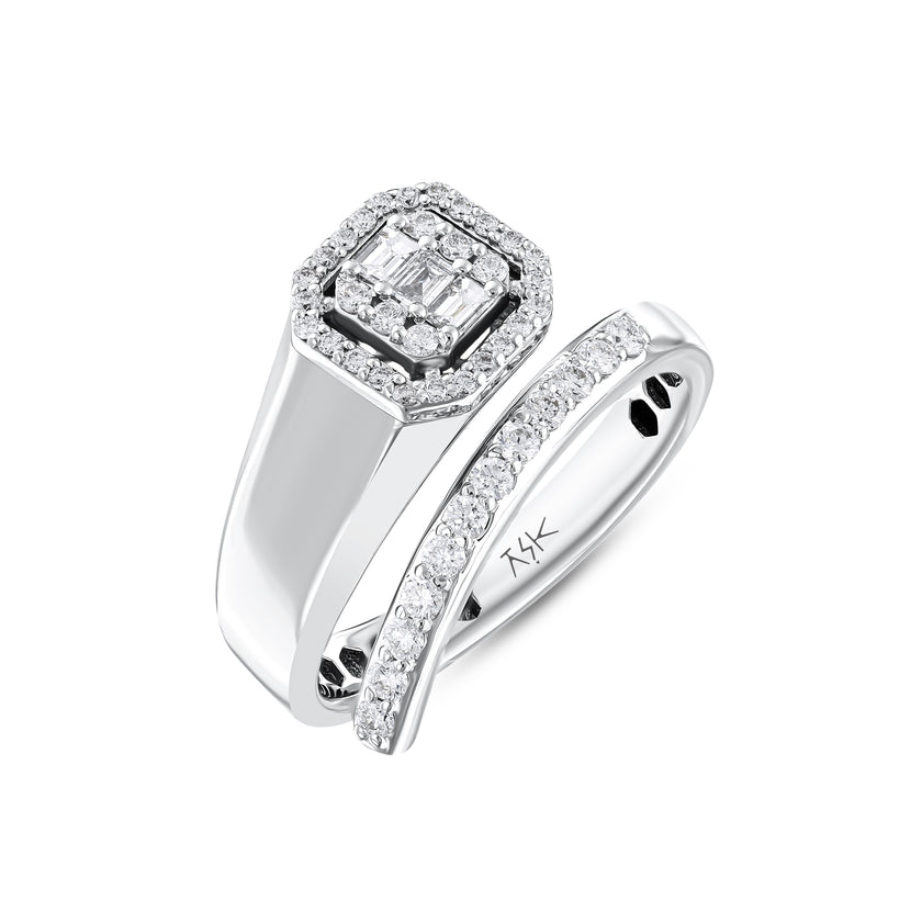 0.41 Karat Pırlantalı Baget Yüzük