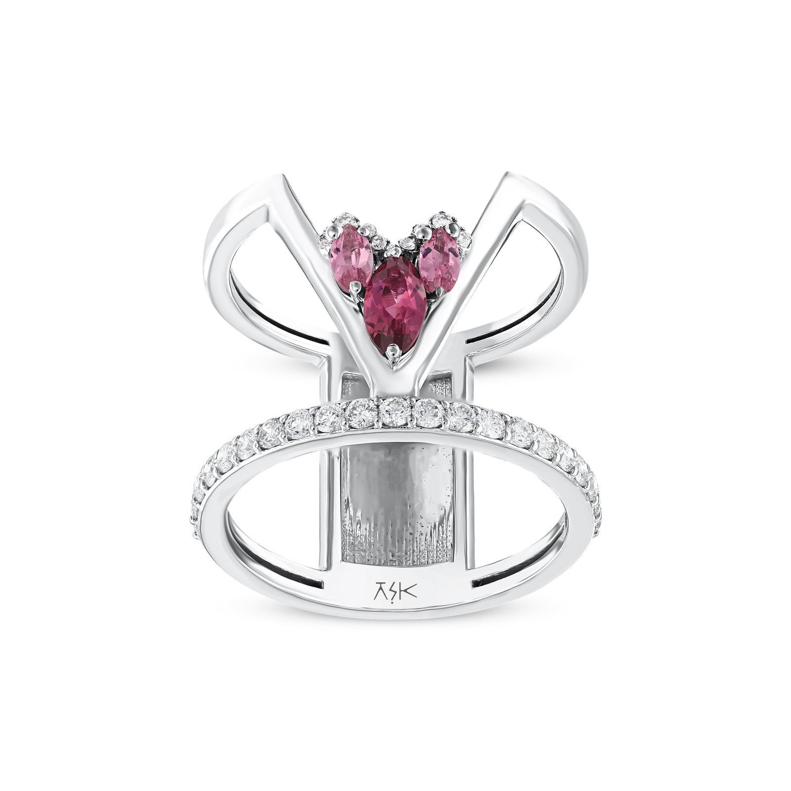 0.78 Karat Pırlanta Turmalin Yüzük