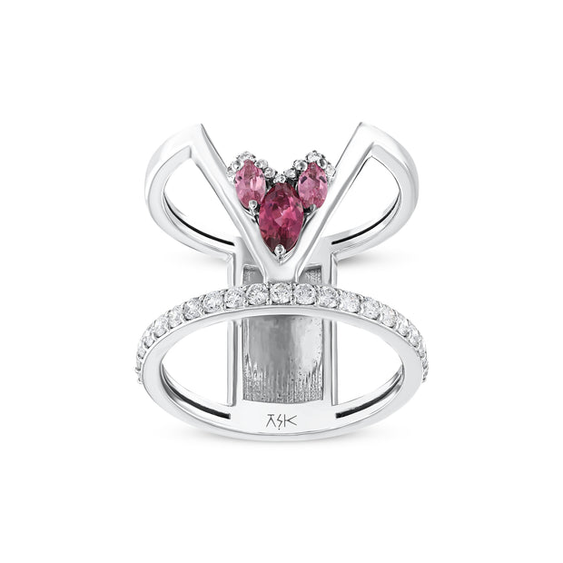 0.78 Karat Pırlanta Turmalin Yüzük