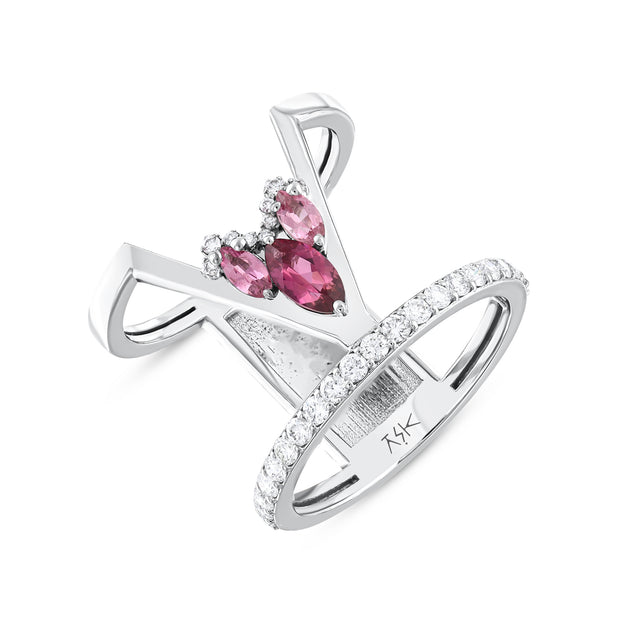 0.78 Karat Pırlanta Turmalin Yüzük