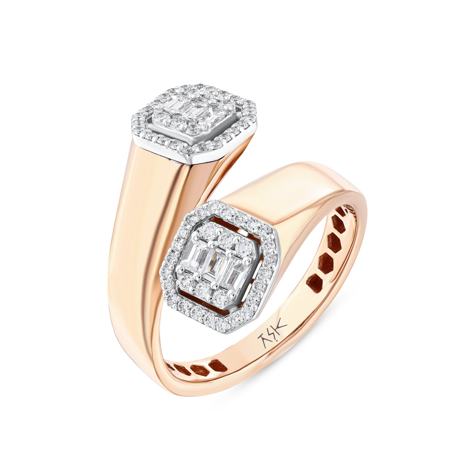 0.59 Karat  Pırlantalı Baget Yüzük