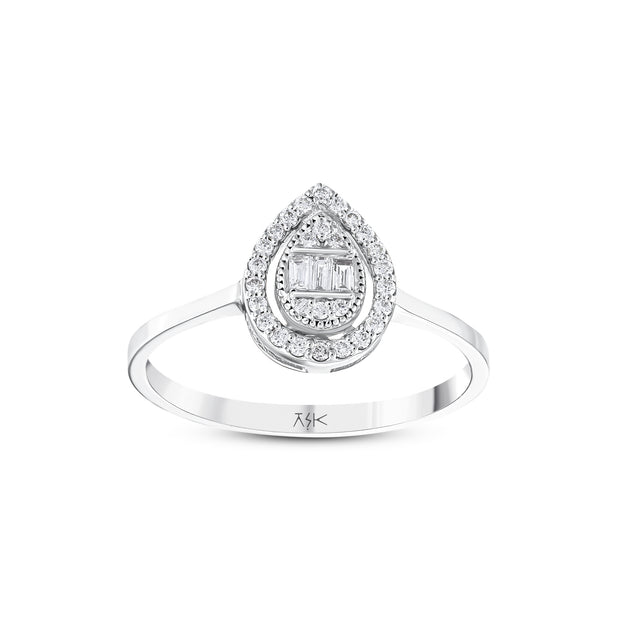 0.16 Karat Pırlantalı Baget Yüzük