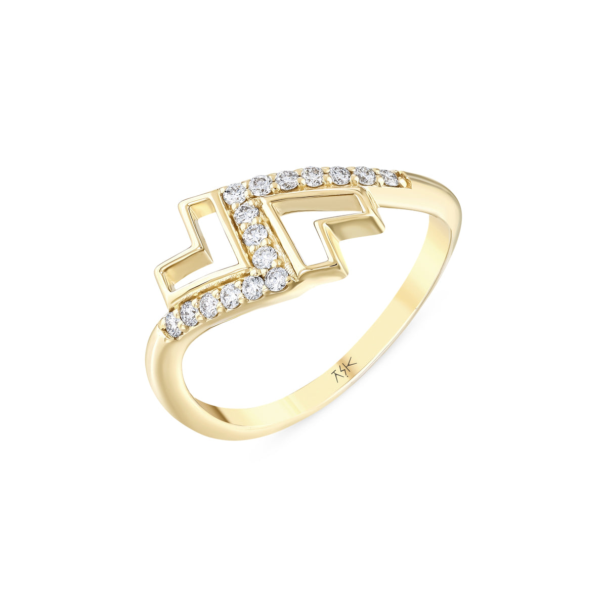 0.20 Karat Pırlantalı Ask Kalpli Yüzük