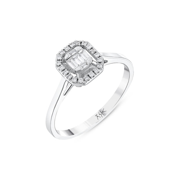 0.15 Karat Pırlantalı Baget Yüzük