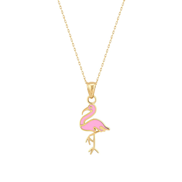 flamingo Figürlü Altın Kolye
