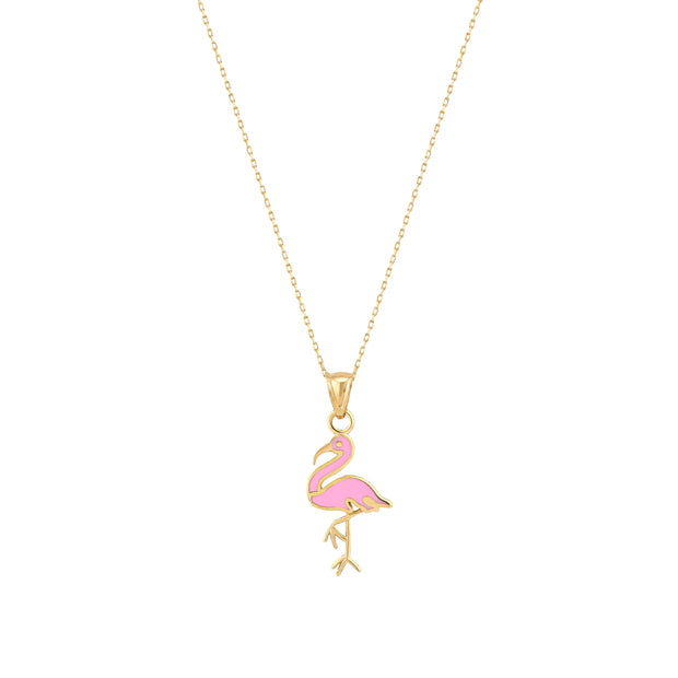 flamingo Figürlü Altın Kolye