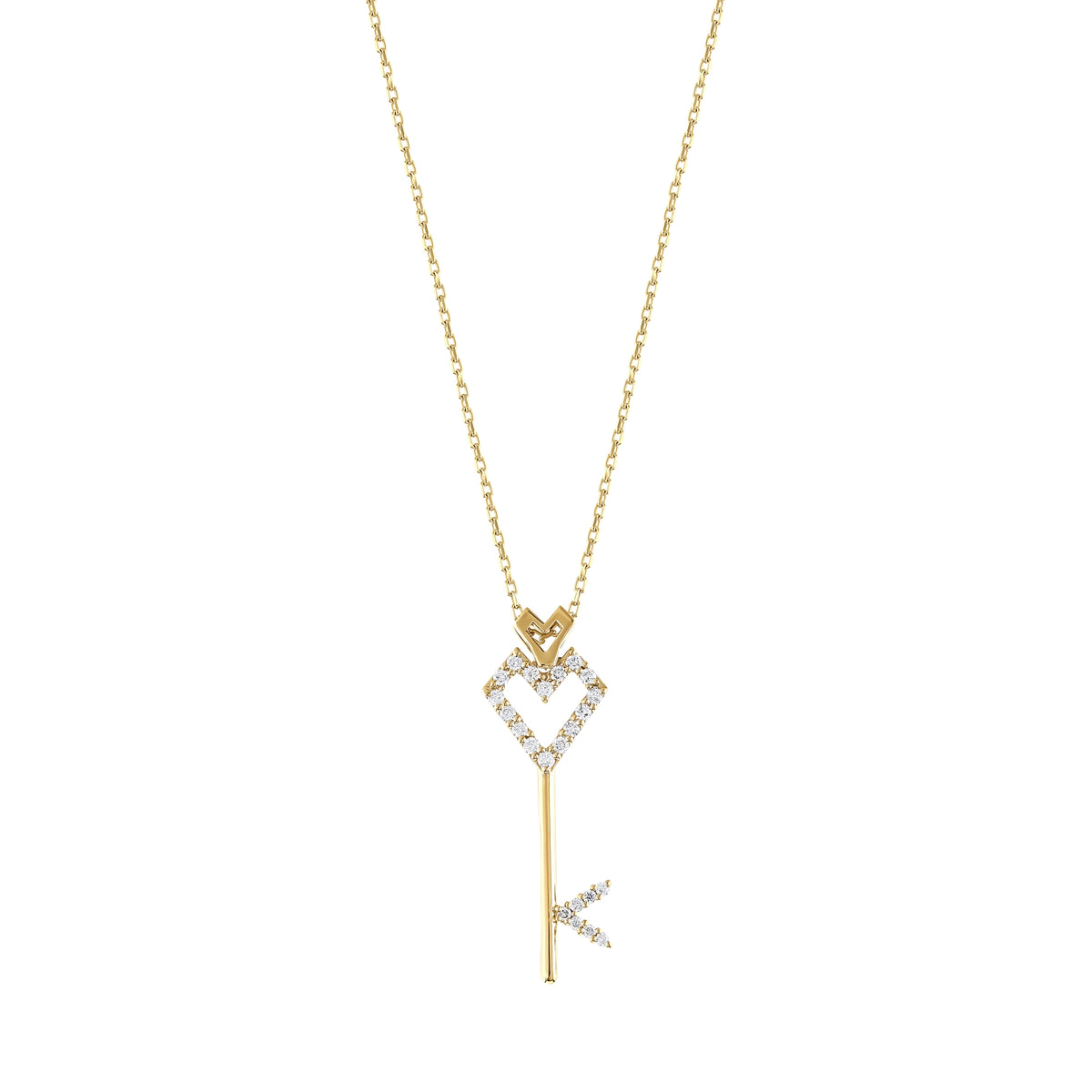 0.12 Karat Pırlantalı Aşkın Anahtarı Kolye