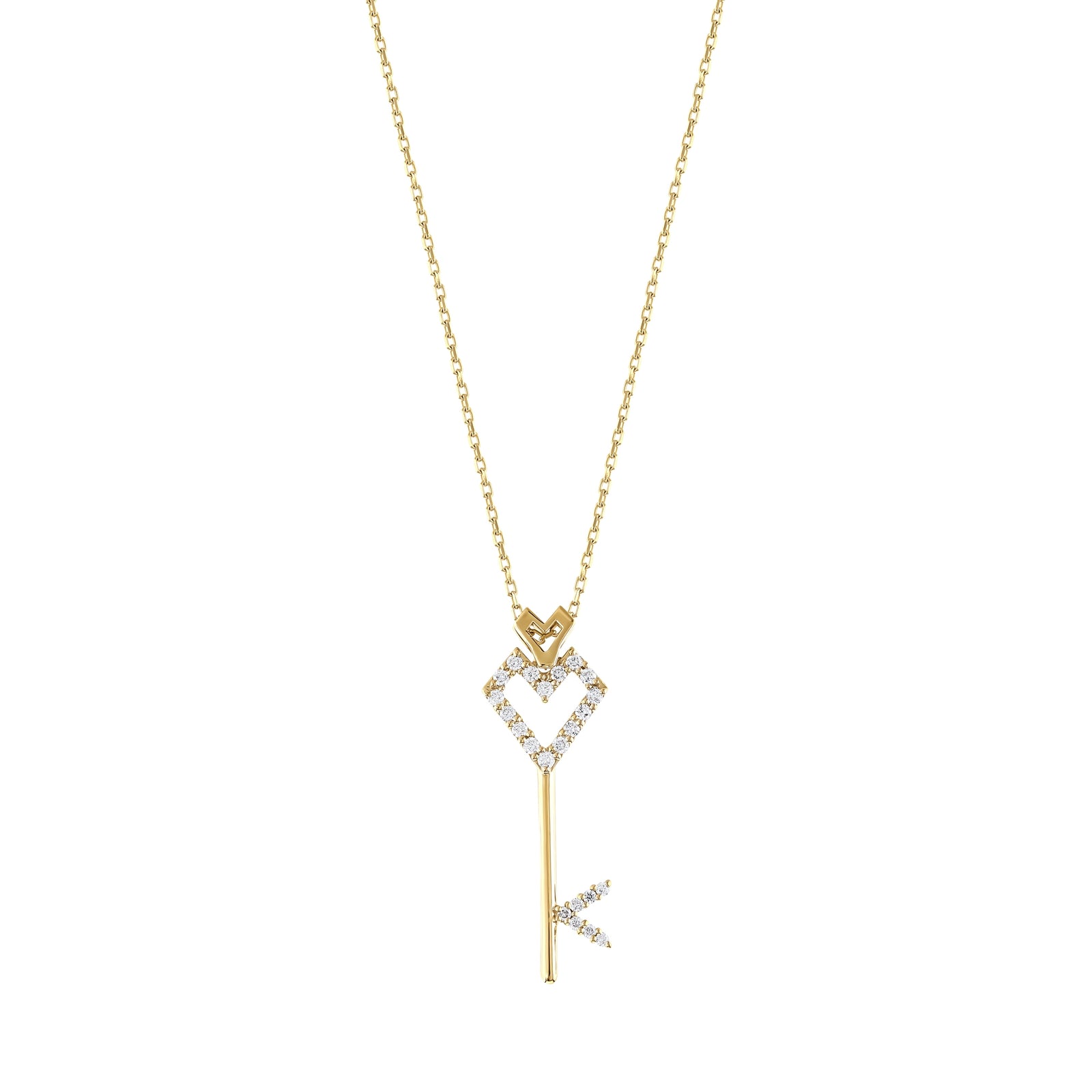 0.12 Karat Pırlantalı Aşkın Anahtarı Kolye