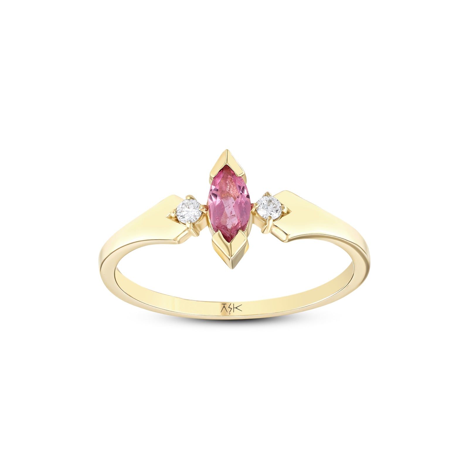 0.25 Karat Pırlanta Turmalin Yüzük