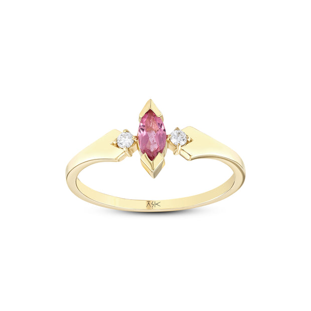 0.25 Karat Pırlanta Turmalin Yüzük