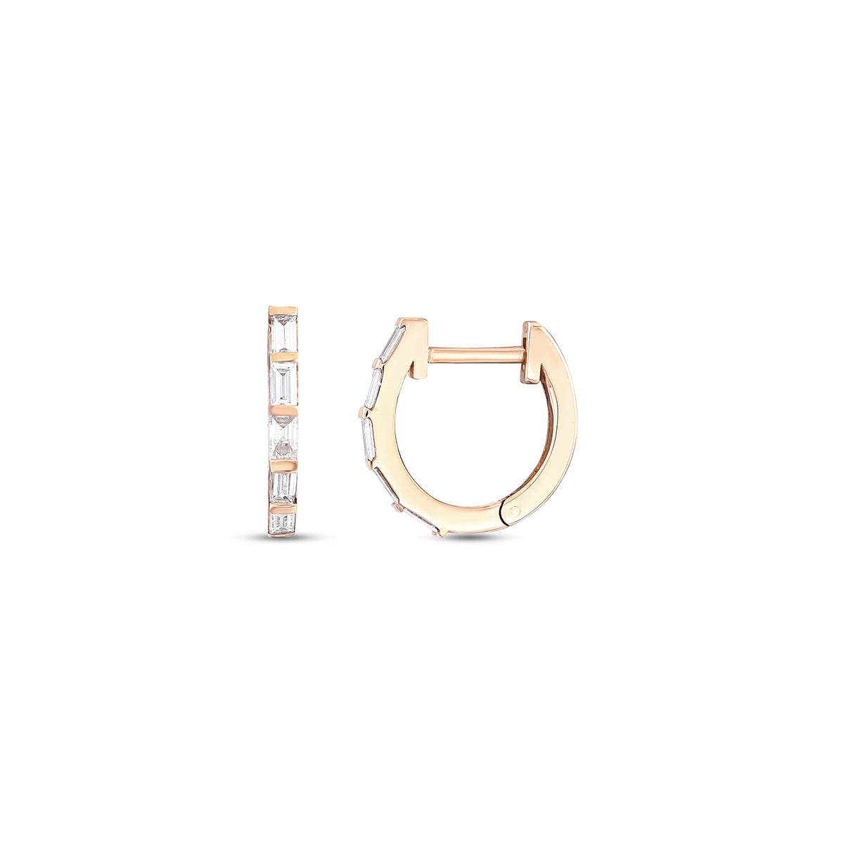 0.25 Karat Pırlantalı Baget Küpe