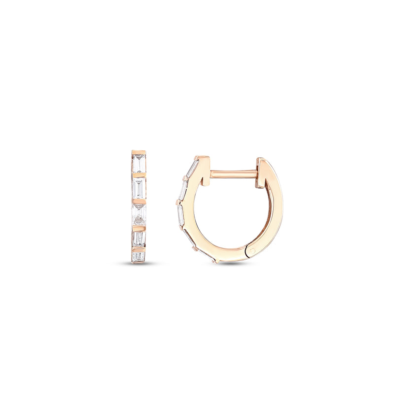 0.25 Karat Pırlantalı Baget Küpe