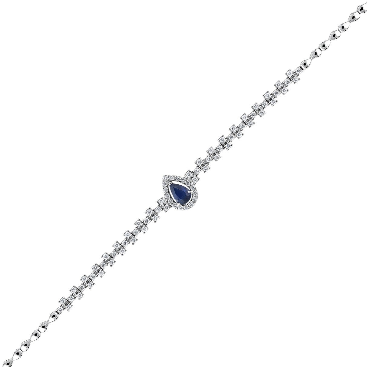 0,92 Karat Pırlanta Safir Bileklik