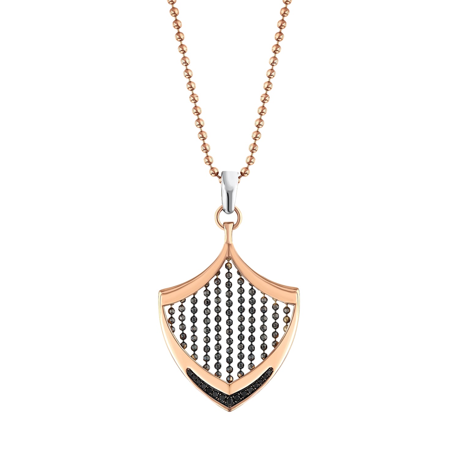 0,15 Karat Siyah Pırlantalı Altın Erkek Kolye