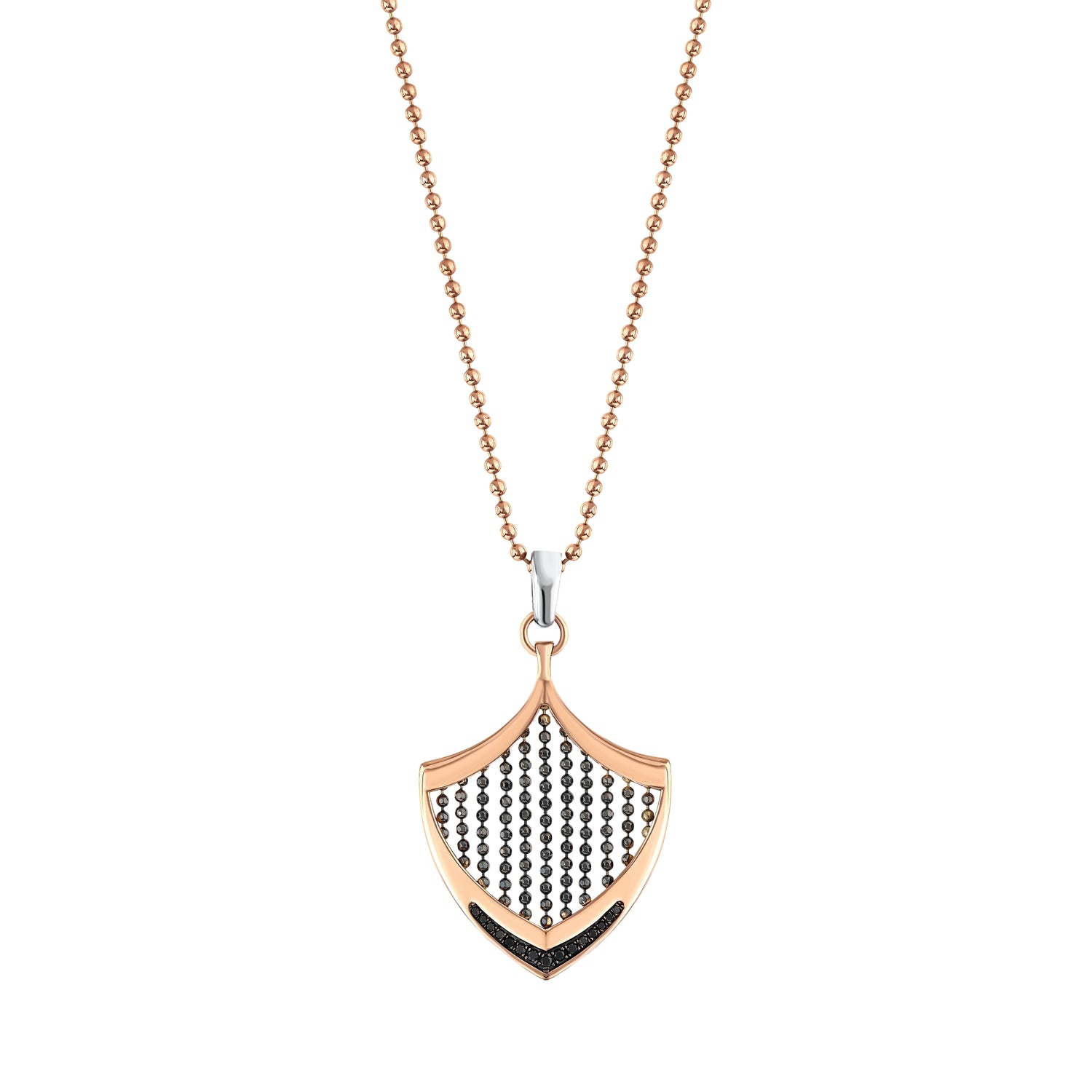 0,15 Karat Siyah Pırlantalı Altın Erkek Kolye