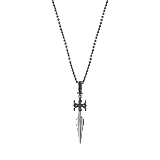 0,22 Karat Siyah Pırlantalı Altın Erkek Kolye