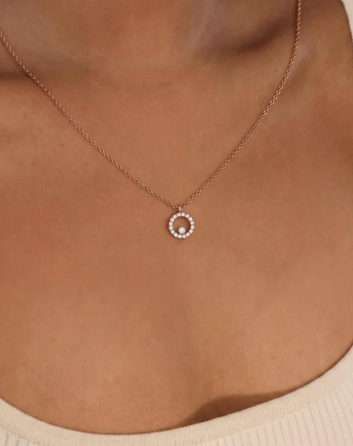 0,10 Karat Pırlantalı Özel Tasarım Kolye