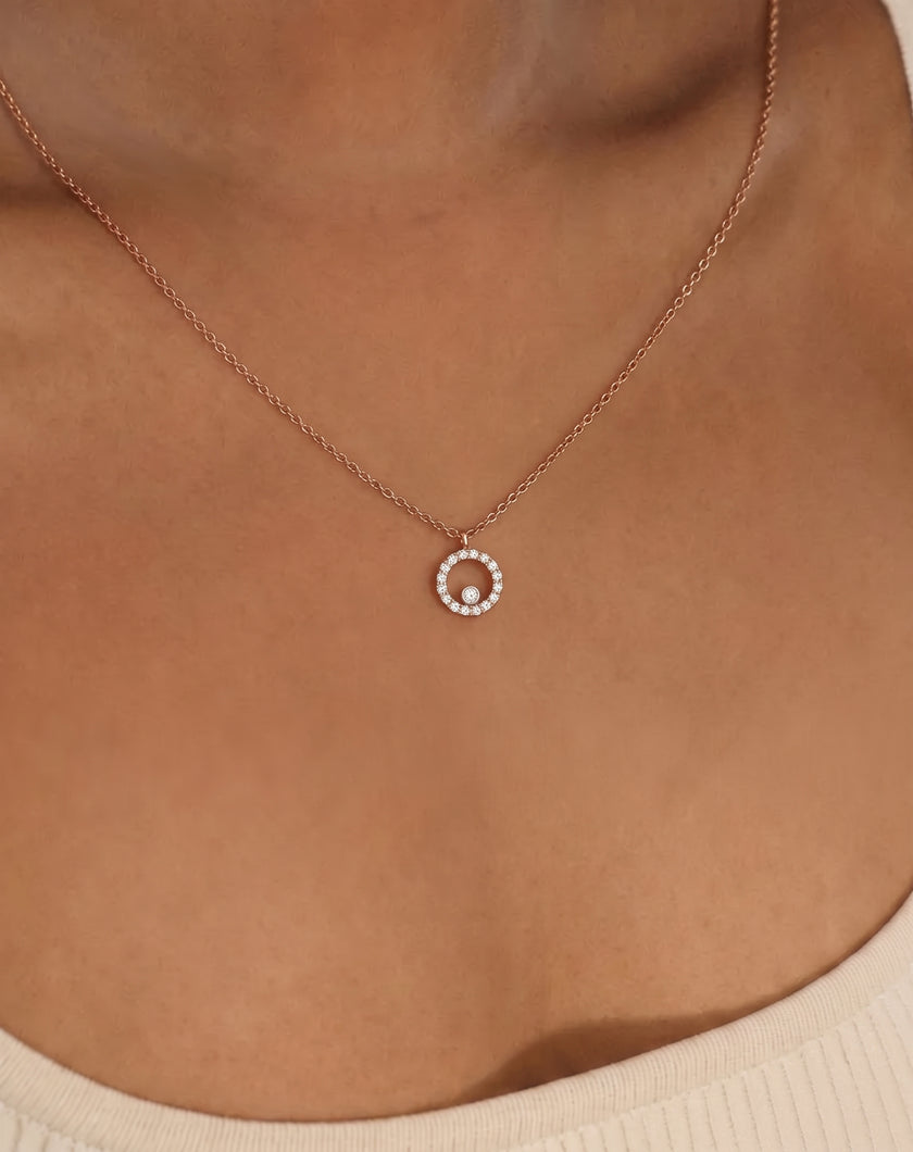 0,10 Karat Pırlantalı Özel Tasarım Kolye