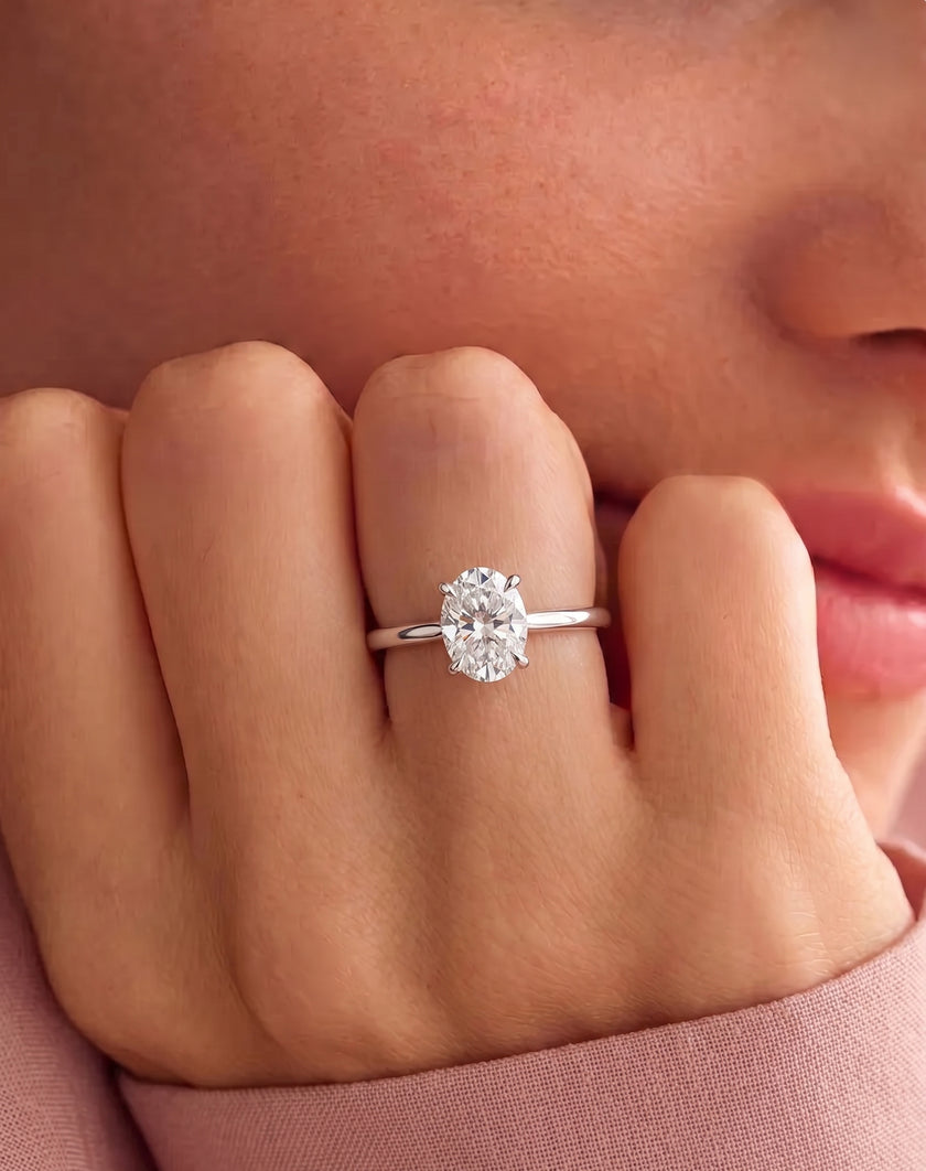 1,00 Karat Pırlanta Sertifikalı Oval Tektaş